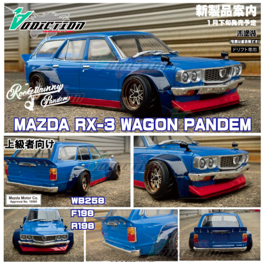 Addiction RC Mazda RX-3 Wagon Rocket Bunny AD-HB20 | Rolling Garage RC